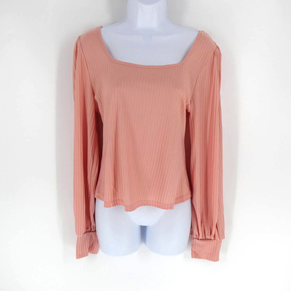 SHEIN Tops - SHEIN | Women's Puffed Sleeve Top, Pink, L.